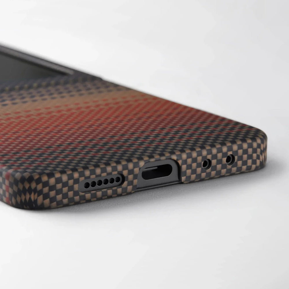 Pitaka Tactile Woven Sunset-Moonrise Serisi Galaxy Z Flip 7 M-safe Aramid Fiber Telefon Kılıfı Pitaka Tactile Woven Sunset-Moonrise Serisi Galaxy Z Flip 7 M-safe Aramid Fiber Telefon Kılıfı